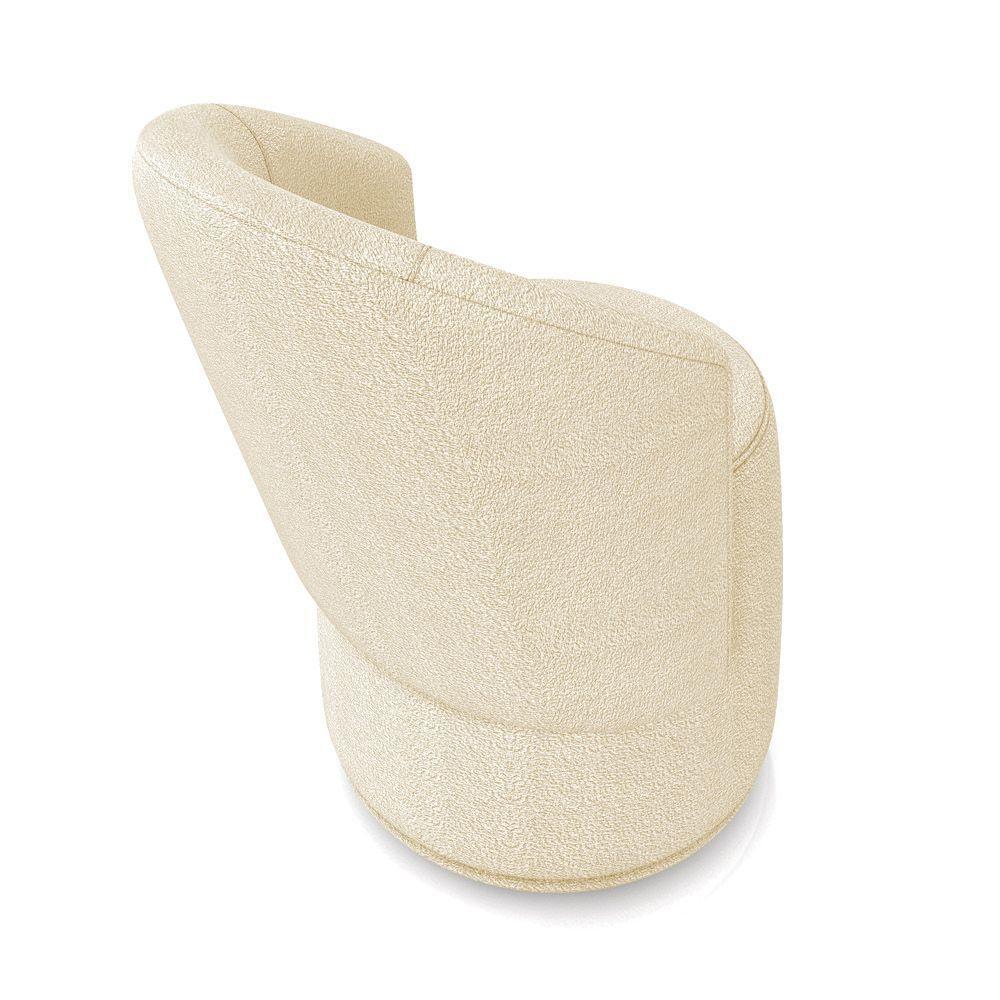 Poltrona Decorativa Orgânica Fixa Para Sala Malu Bouclê M11 - D'rossi Off White - 7