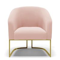 Poltrona Decorativa Industrial Dourado Kit 2 Stella Veludo Rosê D03 - D'rossi - 5