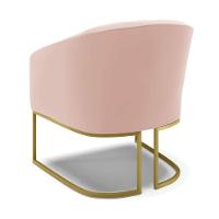 Poltrona Decorativa Industrial Dourado Kit 2 Stella Veludo Rosê D03 - D'rossi - 8