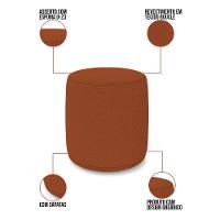 Poltrona E Puff Redondo Orgânico Para Sala Malu Bouclê Terra M11 - D'rossi