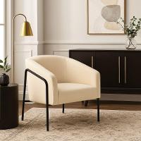 Poltrona Sala Industrial Alta Preto Stella Suede D03 - D'rossi Cor Bege - 1