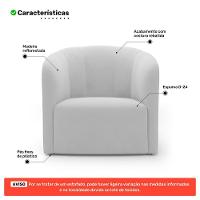 Kit 02 Poltronas Decorativas Abby Veludo Cinza Claro - Abmaza - 3