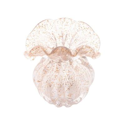 Vaso De Vidro Italy Dourado 11 X 11,5 Cm Lyor