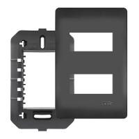 Placa 4x2 C-suporte - 2 Módulos Horizontais - Habitat Black 4073 - 1