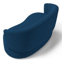 Poltrona Namoradeira Aisha 02 Lugares Orgânica Bouclê Azul Marinho - Abmaza - 6