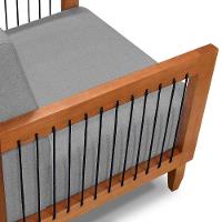 Kit 02 Poltronas Varanda Samoa Madeira Maciça Com Cordas Náutica Linho Cinza - Abmaza - 6