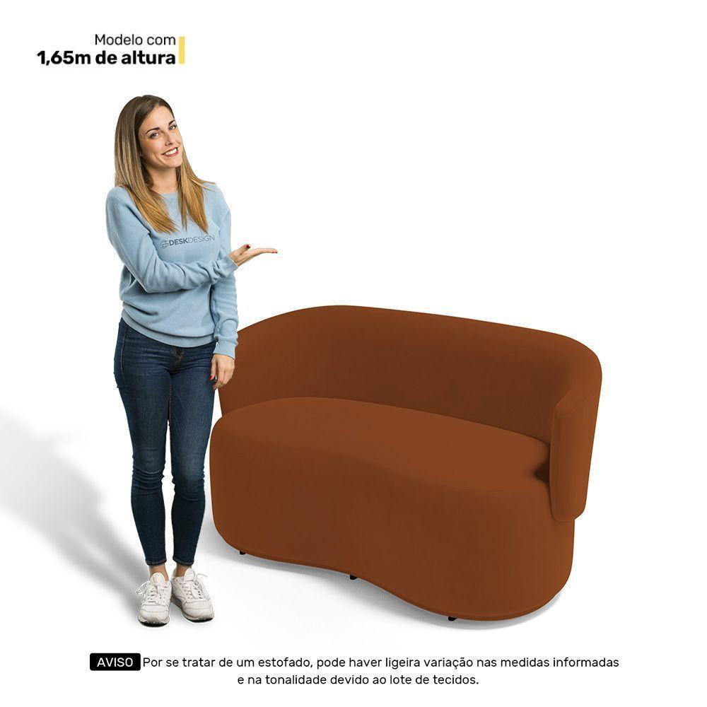 Kit 2 Poltronas E 1 Namoradeira Aisha Orgânica Veludo Terracota - Abmaza - 9