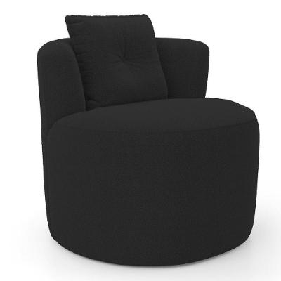 Poltrona Orgânica Bob Com Almofada Bouclê Preto Abmaza