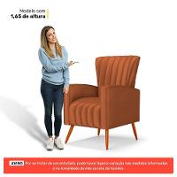 Poltrona Decorativa Melody Com Pés Palito Veludo Terracota - Abmaza - 6