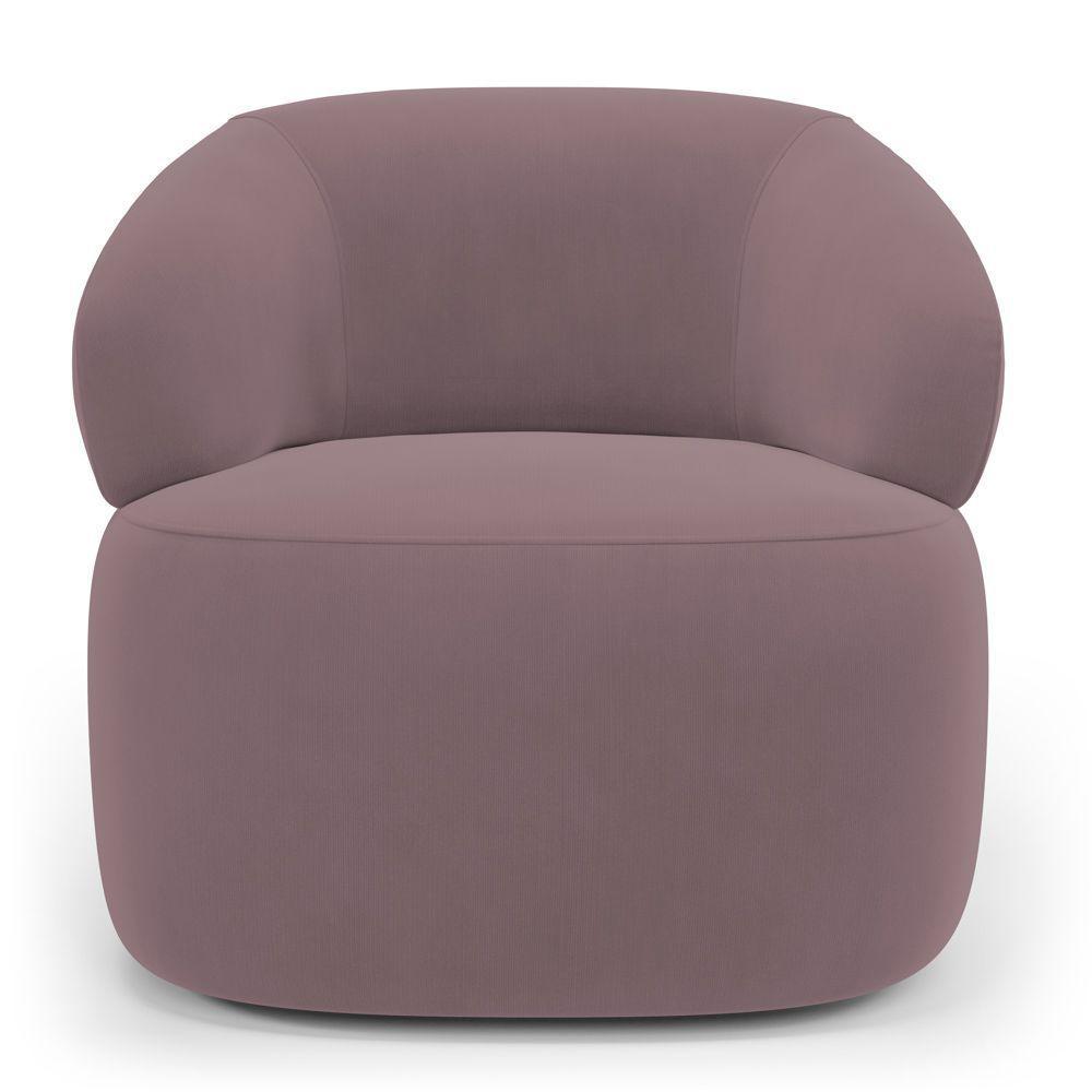 Kit 02 Poltronas Giratória E 01 Sofá Orgânico Glee 03 Lugares 170cm Veludo Rosê - Abmaza - 9