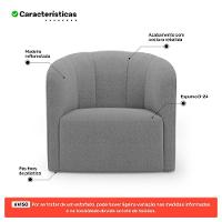 Poltrona Decorativa Living Abby Bouclê Cinza Escuro - Abmaza - 3