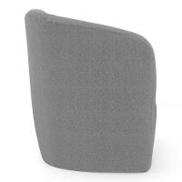 Poltrona Decorativa Living Abby Bouclê Cinza Escuro - Abmaza - 5