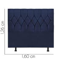 Cabeceira Estofada Cama Box Queen 160cm Istambul Corino Azul- Mabe Magazine - 3