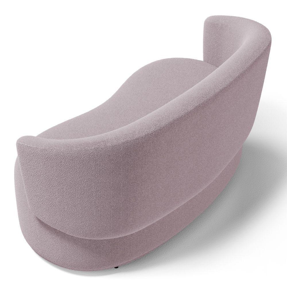 Poltrona Namoradeira Aisha 02 Lugares Orgânica Bouclê Rosê - Abmaza - 6