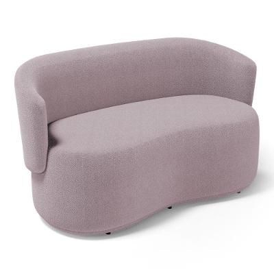 Poltrona Namoradeira Aisha 02 Lugares Orgânica Bouclê Rosê - Abmaza