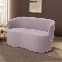 Poltrona Namoradeira Aisha 02 Lugares Orgânica Bouclê Rosê - Abmaza - 2