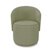 Poltrona E Puff Redondo Orgânico Para Sala Malu Bouclê Pistache M11 - D'rossi - 7