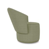 Poltrona E Puff Redondo Orgânico Para Sala Malu Bouclê Pistache M11 - D'rossi - 8