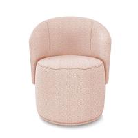 Poltrona Decorativa Orgânica Fixa Para Sala Kit 2 Malu Bouclê Rosê M11 - D'rossi - 5