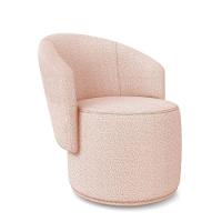 Poltrona Decorativa Orgânica Fixa Para Sala Kit 2 Malu Bouclê Rosê M11 - D'rossi - 6