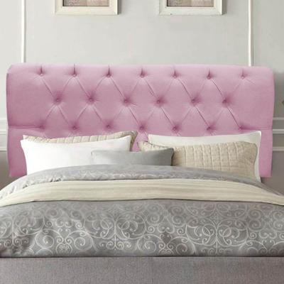 Painel Cabeceira Estofada Paris 195cm Cama Box King Corino Rosa Bebe- Mabe Magazine