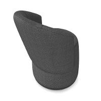 Poltrona E Puff Redondo Orgânico Para Sala Malu Bouclê Grafite M11 - D'rossi - 9