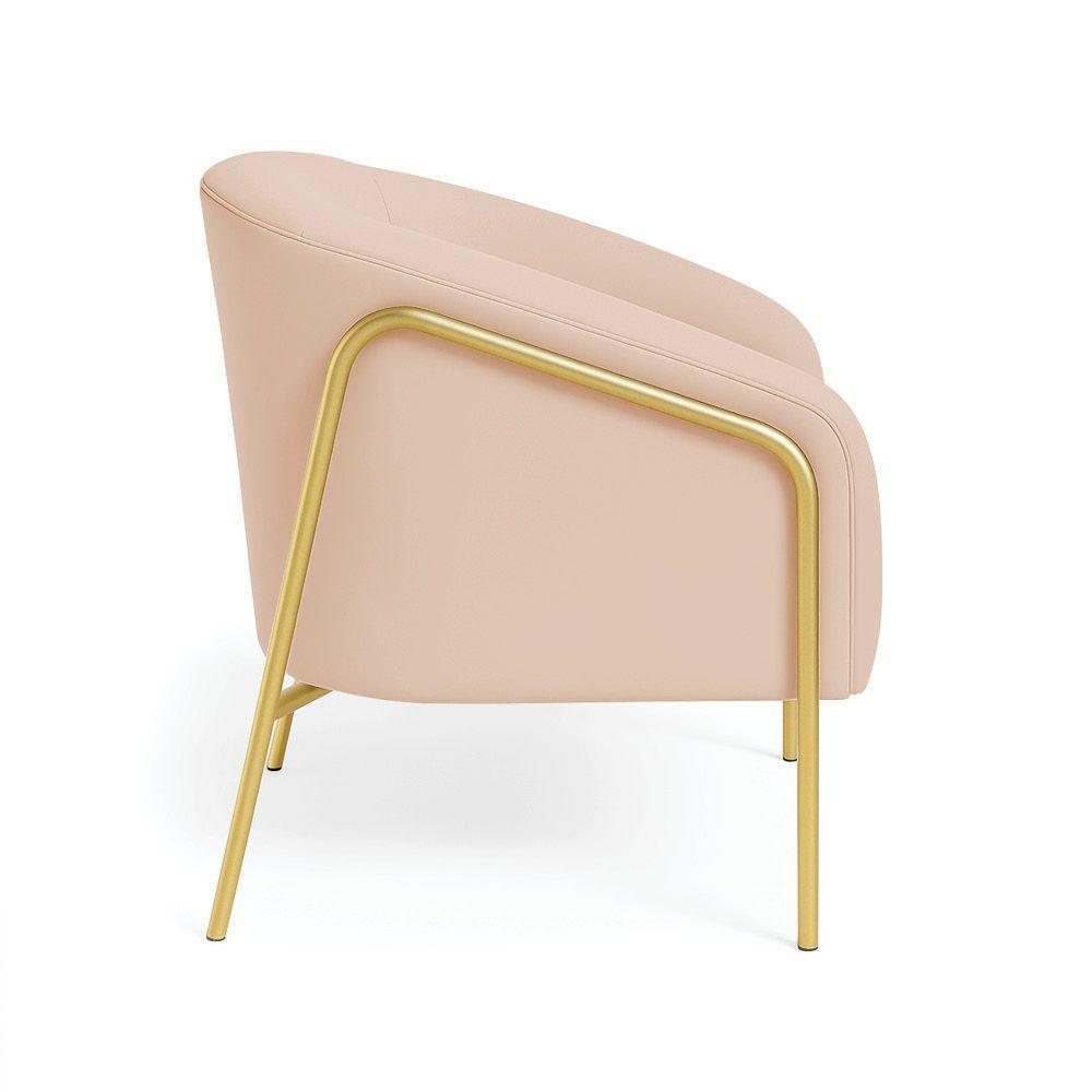 Poltrona Sala Industrial Alta Dourado Kit 2 Stella Veludo D03 - D'rossi Rose - 6