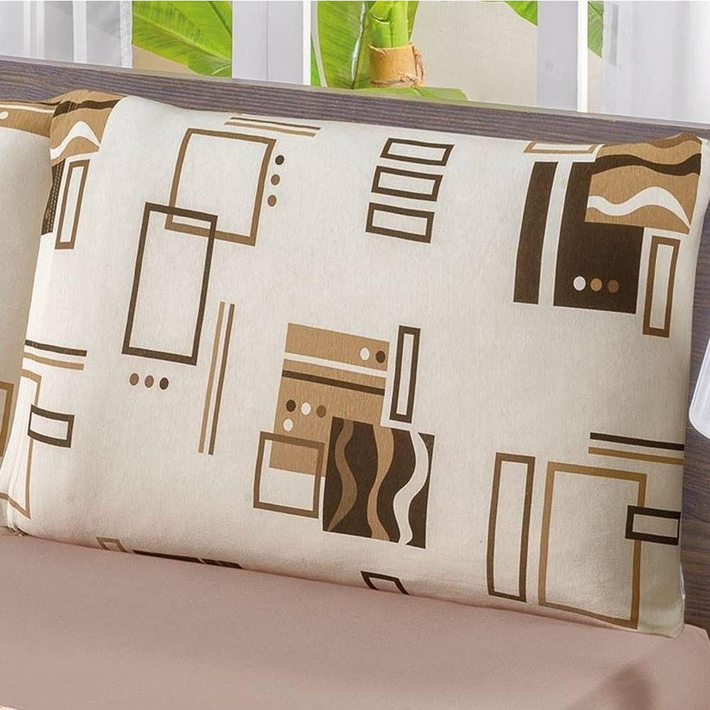 Edredom 2,40 X 2,20m + Jogo De Cama Malha Quality Queen 05 Peças 100% Algodão - Avelã - 8