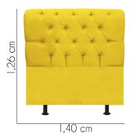 Cabeceira Estofada Cama Box Casal 140cm París Suede Amarelo- Mabe Magazine - 3