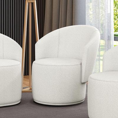 Poltrona Decorativa Orgânica Fixa Para Sala Malu Bouclê Off White M11 - D'rossi