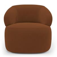 Kit 02 Poltronas Orgânicas Giratória Living Glee Veludo Terracota - Abmaza - 6
