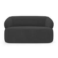 Kit Poltrona Giratória E Sofá Orgânico Living Glee 03 Lugares 170cm Bouclê Grafite - Abmaza - 10