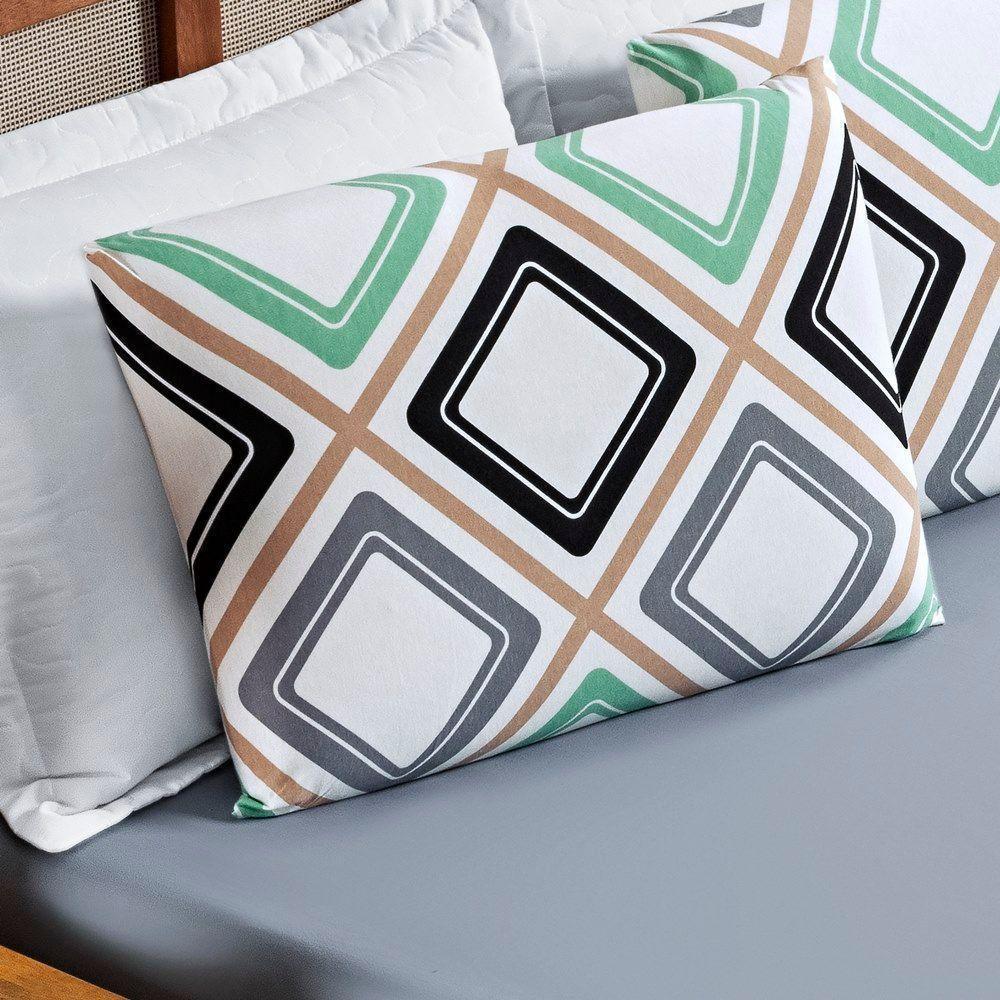 Edredom 2,40 X 2,20m + Jogo De Cama Malha Quality Queen 04 Peças 100% Algodão - Harmony - 6