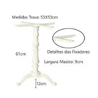 Kit Pé De Mesa Base Trava Veroninha Alumínio Fundido Branco - 3