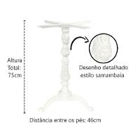 Kit Pé De Mesa Base Trava Veroninha Alumínio Fundido Branco - 5