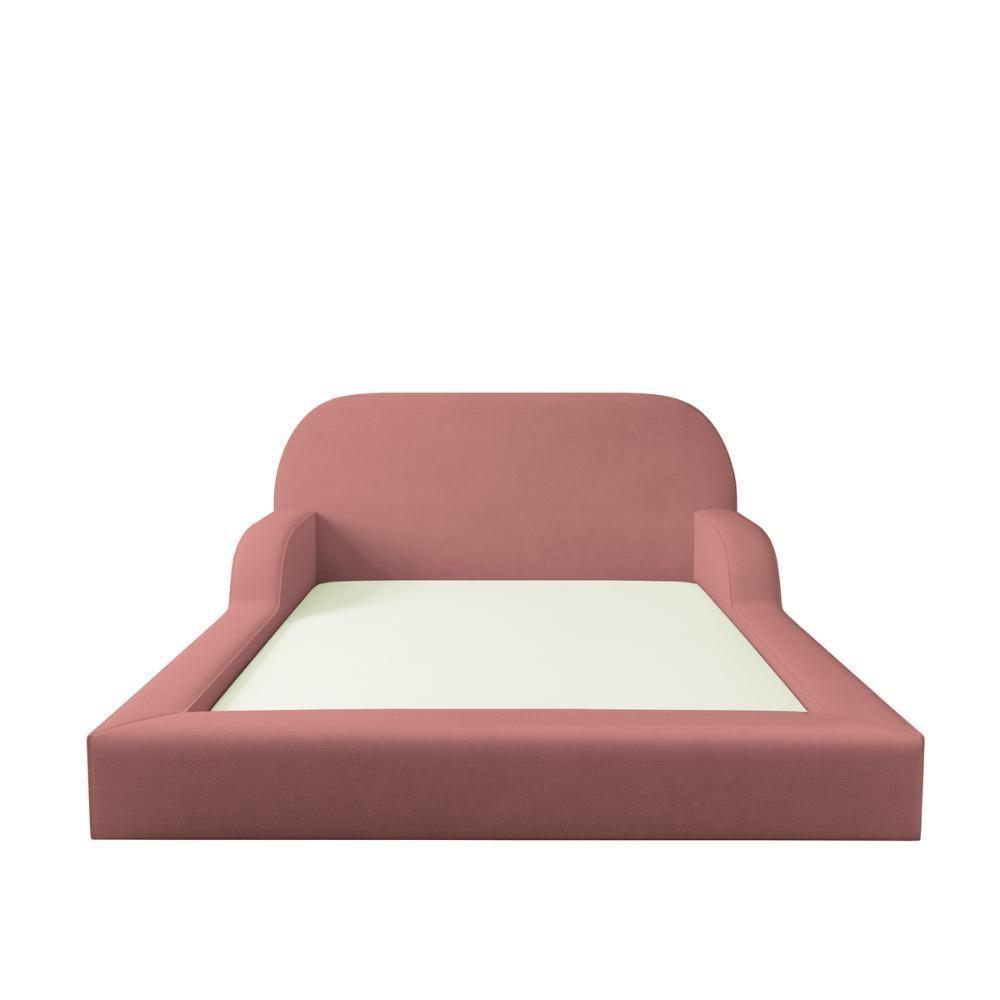 Cama Colchão Casal Montessoriana Infantil Proteção Lateral Rosa - 6