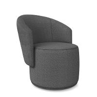 Poltrona Decorativa Orgânica Fixa Para Sala Malu Bouclê Grafite M11 - D'rossi - 2
