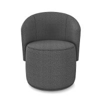 Poltrona Decorativa Orgânica Fixa Para Sala Malu Bouclê Grafite M11 - D'rossi - 5