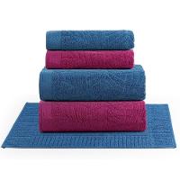 Jogo De Banho Native Toalhas Macias Costela De Adão 100% Algodão Fio Penteado 5 Peças Azul E Pitáia - 1