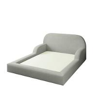 Cama Colchão Casal Montessoriana Infantil Proteção Lateral Cinza Claro - 2