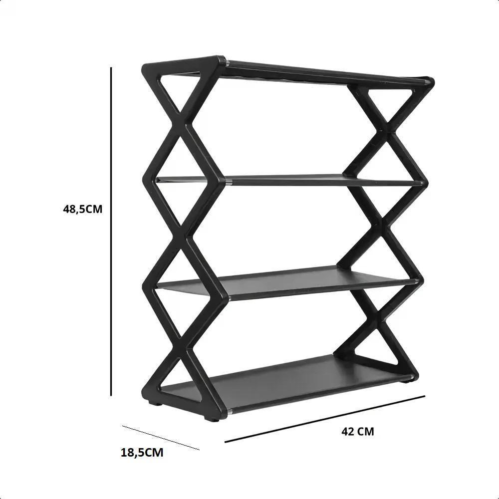 Sapateira Organizadora Portátil 8 Níveis Preta – Alta Capacidade E Design Moderno Para Casa E Quarto - 7