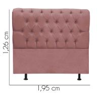 Cabeceira Estofada Cama Box King 195cm París Veludo Rose- Mabe Magazine - 3