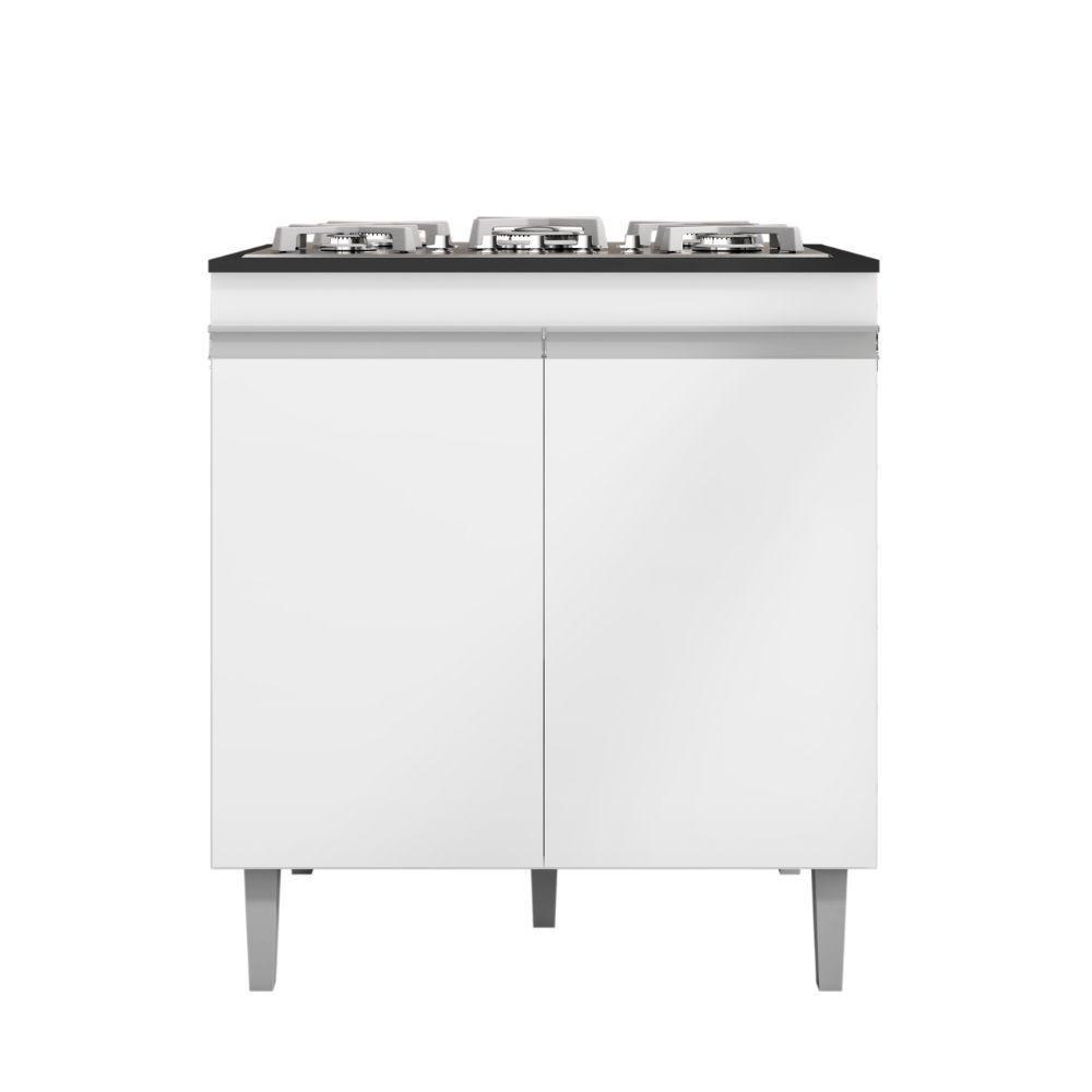 Balcão Armário De Cozinha Multiuso Para Cooktop Com Tampo 4 Ou 5 Bocas Andréia Branco- Mabe Magazine - 1