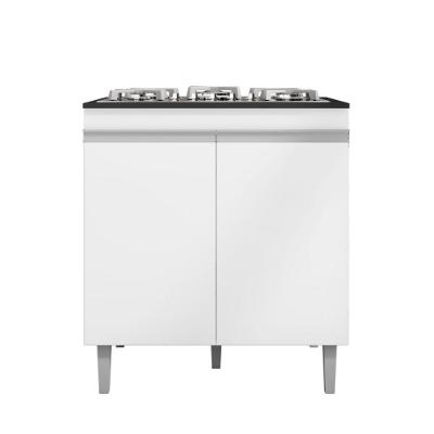 Balcão Armário De Cozinha Multiuso Para Cooktop Com Tampo 4 Ou 5 Bocas Andréia Branco- Mabe Magazine