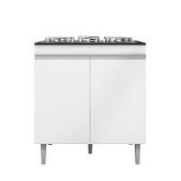 Balcão Armário De Cozinha Multiuso Para Cooktop Com Tampo 4 Ou 5 Bocas Andréia Branco- Mabe Magazine - 1