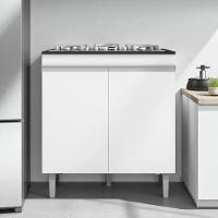 Balcão Armário De Cozinha Multiuso Para Cooktop Com Tampo 4 Ou 5 Bocas Andréia Branco- Mabe Magazine - 3