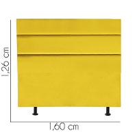 Cabeceira Estofada Cama Box Queen 160cm Argentina Corino Amarelo- Mabe Magazine - 3