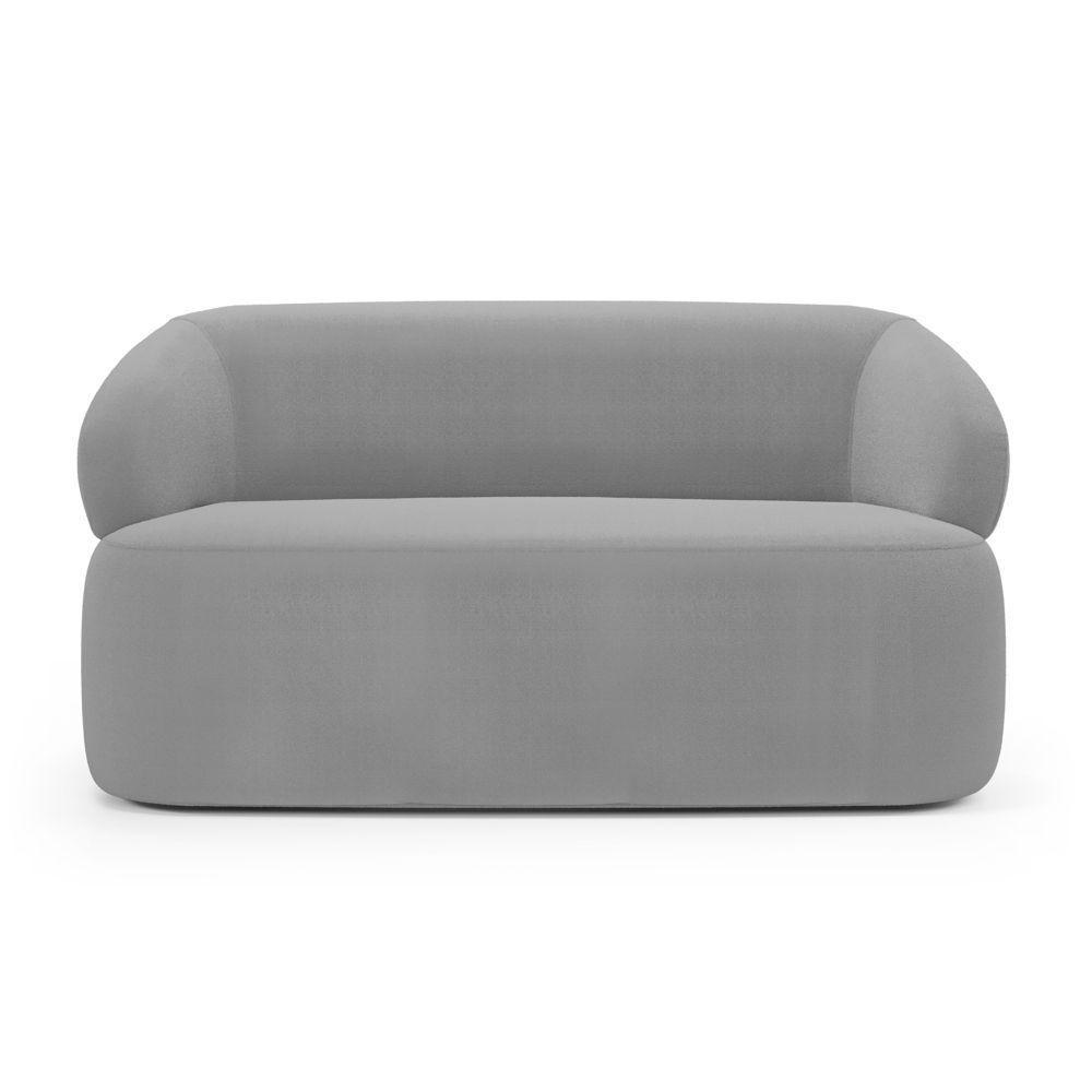 Kit 02 Poltronas Giratória E 01 Sofá Orgânico Glee 03 Lugares 170cm Bouclê Cinza - Abmaza - 10