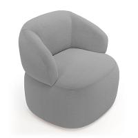 Kit 02 Poltronas Giratória E 01 Sofá Orgânico Glee 03 Lugares 170cm Bouclê Cinza - Abmaza - 7