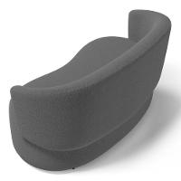 Poltrona Namoradeira Aisha 02 Lugares Orgânica Bouclê Cinza Escuro - Abmaza - 6